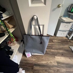 Blue coach leather tote